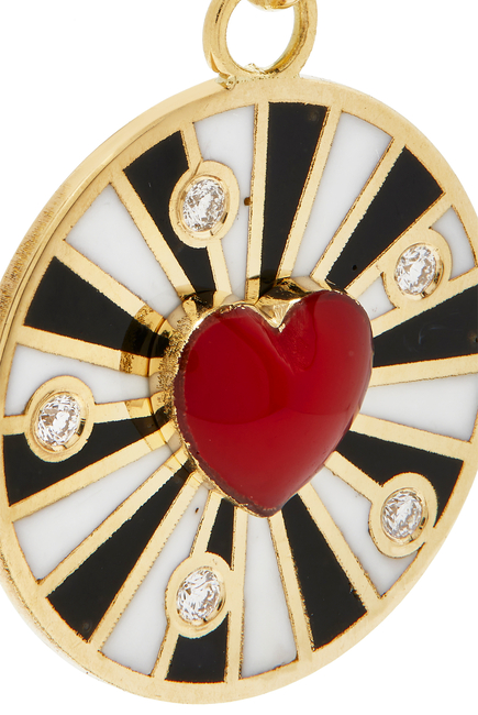 Spiral Heart Charm, 18k Yellow Gold & Diamonds